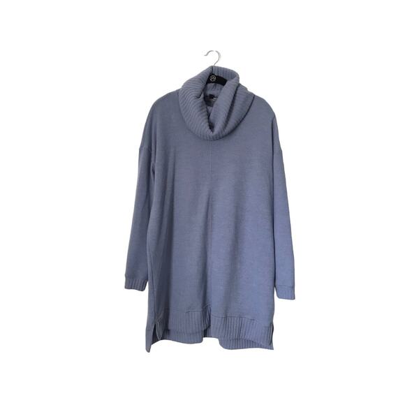 Lulus Sweater Dress Size M Blue Autumn Daze Cowl Neck Long Sleeve Soft Tunic - Picture 1 of 11
